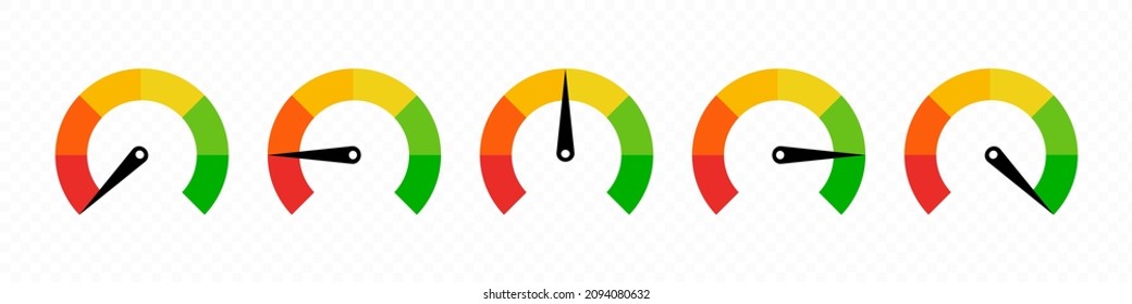 Speedometer icon set. Car speedometer on the dashboard. Can be used for your web site design, logo, app, UI. Vector line icon for Business and Advertising.