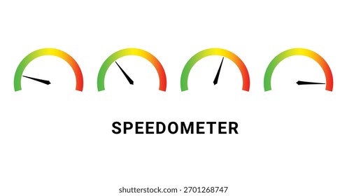 Conjunto de ícone de velocímetro, indicador painel de instrumentos, tacômetro, medidor de bitola