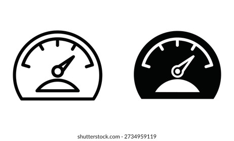 Conjunto de iconos de velocímetro con diferentes esquemas de color