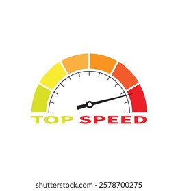 Speedometer icon set. Set of gauges from low to high. Risk meter icon set. Risk concept on speedometer. Set of gauges from low to high.