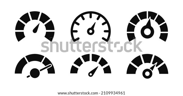 Speedometer Icon Set Speedometer Indicators Arrows Stock Vector ...