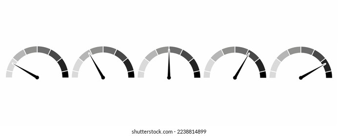 speedometer icon set isolated on white background