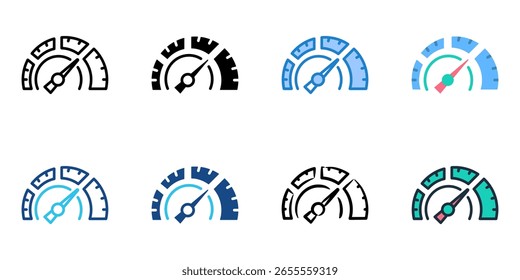 Ícone do velocímetro define coleção de vários estilos 
