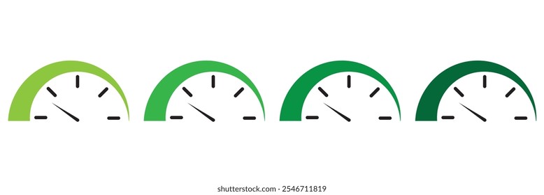 speedometer icon set, risk meter icon set