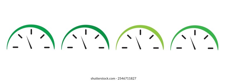 speedometer icon set, risk meter icon set