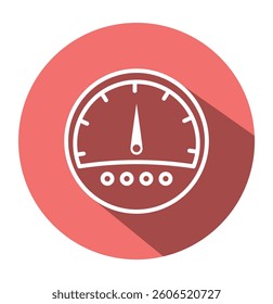 Speedometer icon set. Speed indicator. Gauge, dashboard, tachometer, scale. Speedometer icon with arrow. Editable stroke line icons. 