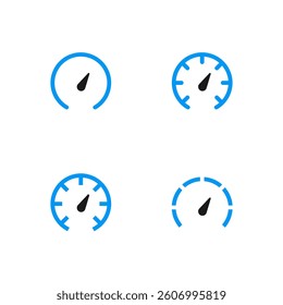 Speedometer icon set. Set of tachometer icons. 