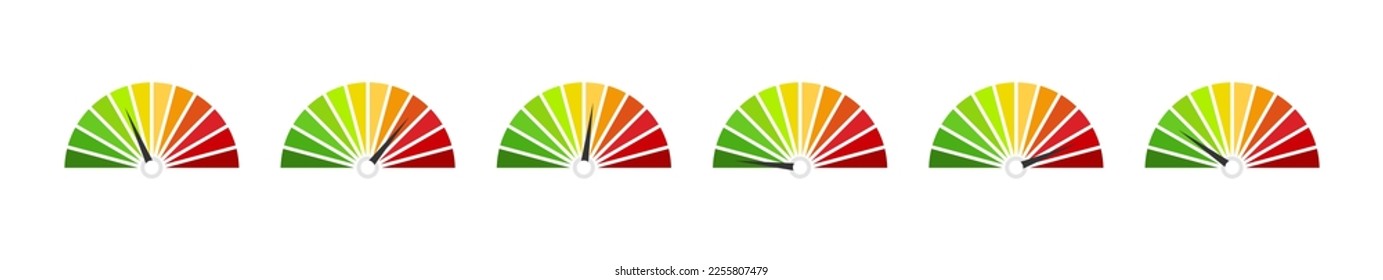 Speedometer icon set. Vector illustration.