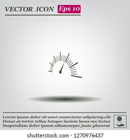Speedometer icon or sign with arrow