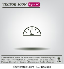 Speedometer icon or sign with arrow