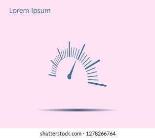 Speedometer icon or sign with arrow