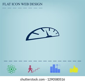 Speedometer icon or sign with arrow
