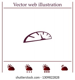 Speedometer icon or sign with arrow