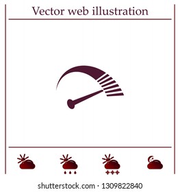Speedometer icon or sign with arrow