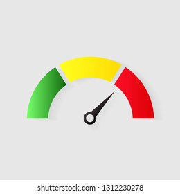 Speedometer icon or sign with arrow