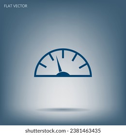 Speedometer icon or sign with arrow