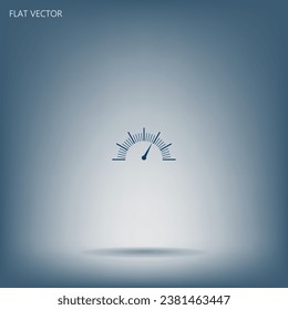 Speedometer icon or sign with arrow