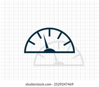 Speedometer icon or sign with arrow