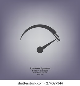 Speedometer icon or sign with arrow