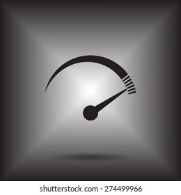 Speedometer icon or sign with arrow