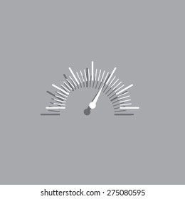 Speedometer icon or sign with arrow
