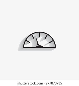 Speedometer icon or sign with arrow