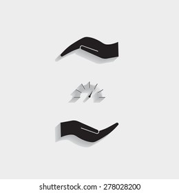 Speedometer icon or sign with arrow