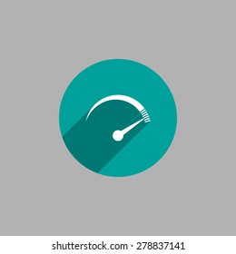 Speedometer icon or sign with arrow