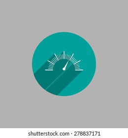 Speedometer icon or sign with arrow