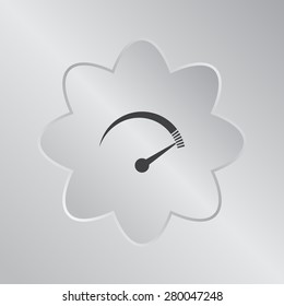 Speedometer icon or sign with arrow
