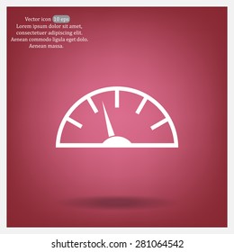 Speedometer icon or sign with arrow