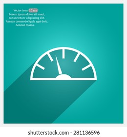 Speedometer icon or sign with arrow