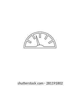Speedometer icon or sign with arrow