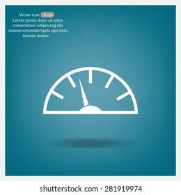 Speedometer icon or sign with arrow