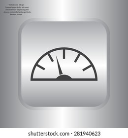 Speedometer icon or sign with arrow