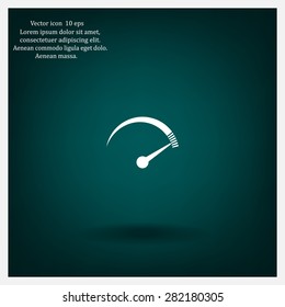 Speedometer icon or sign with arrow