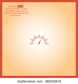 Speedometer icon or sign with arrow