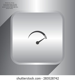 Speedometer icon or sign with arrow