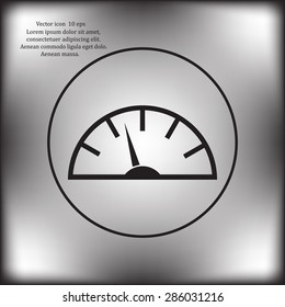 Speedometer icon or sign with arrow