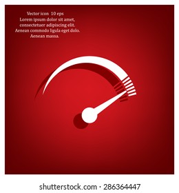 Speedometer icon or sign with arrow