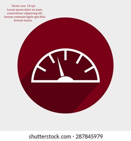 Speedometer icon or sign with arrow