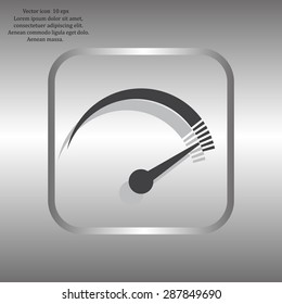 Speedometer icon or sign with arrow
