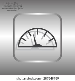 Speedometer icon or sign with arrow