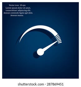Speedometer icon or sign with arrow