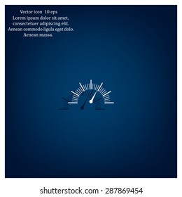 Speedometer icon or sign with arrow