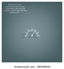 Speedometer icon or sign with arrow