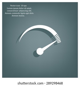 Speedometer icon or sign with arrow