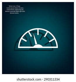 Speedometer icon or sign with arrow