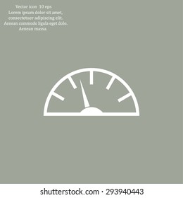 Speedometer icon or sign with arrow