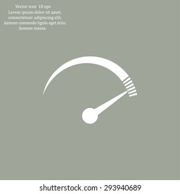 Speedometer icon or sign with arrow